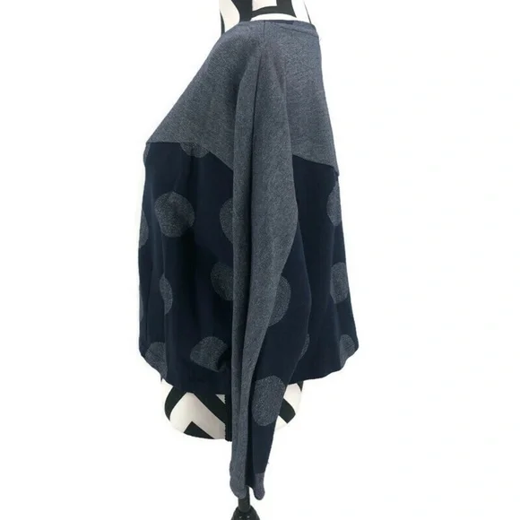 Anthropologie 9 H15 Stcl Navy Metallic Dot Top XL - Picture 5 of 8